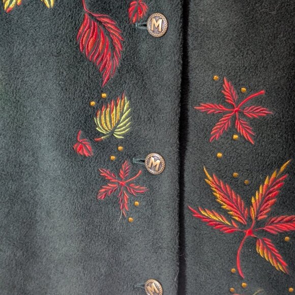 Vintage Bob Mackie Wearable Art Embroidered Autumn Leaf Jacket Artsy Maximalist - Picture 5 of 8